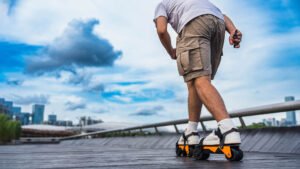 Mastering Sharp Turns with Electric Skates.