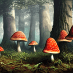 a-cluster-of-amanita-mushrooms-in-a-forest-ultra-realistic-but-trippy-have-a-lot-of-detail-of-text-_1
