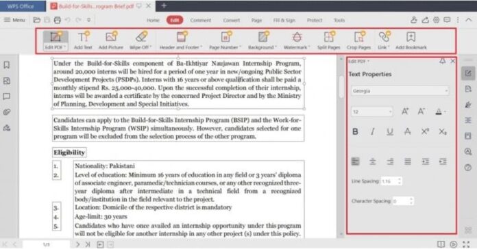 WPS Office pdf annotation