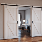 Doors Plus Internal Solid Timber Glengary Barn Double SLiding Door Painted White Separating spaces