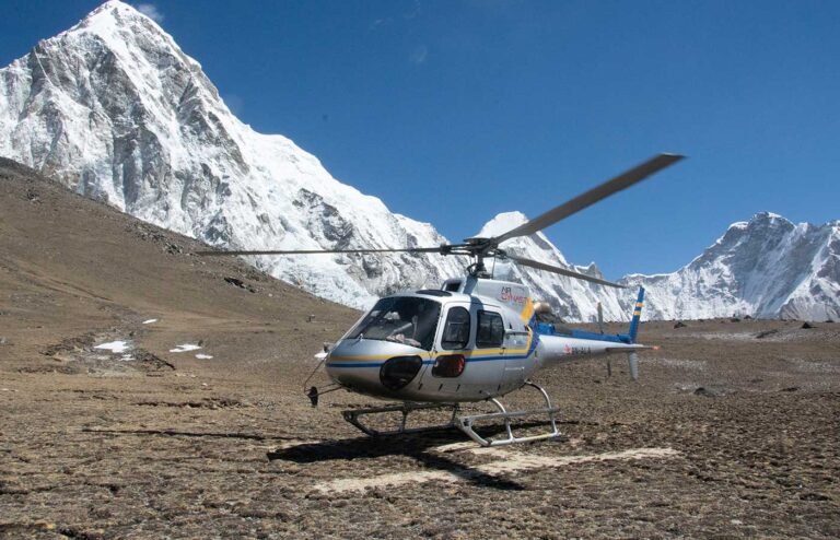 Sky-High Splendor: Everest Base Camp from a Helicopter Perspective