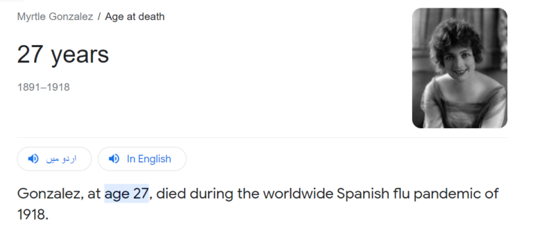 What is Myrtle Gonzalez Age?