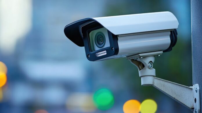 Home CCTV security system: IP-based cameras providing 24/7 surveillance and remote video monitoring via mobile apps