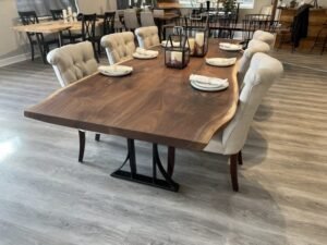 Styling Live Edge Tables with Glass, Metal, and Fabrics