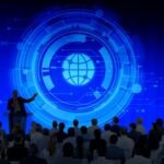 Business people in digital technology meeting