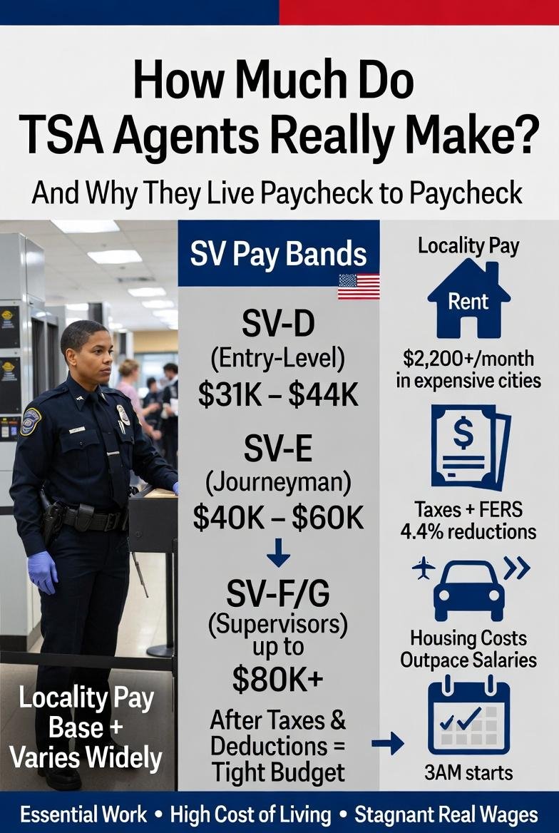 How Much Do TSA Agents Really Make and Why They Live Paycheck to Paycheck How Much Do TSA Agents Really Make and Why They Live Paycheck to Paycheck