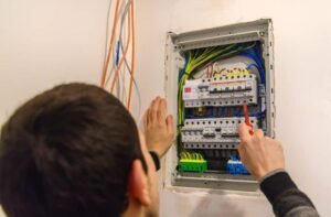 Electric panel in the house. Selective focus. How Your Electrical Panel Affects HVAC Performance