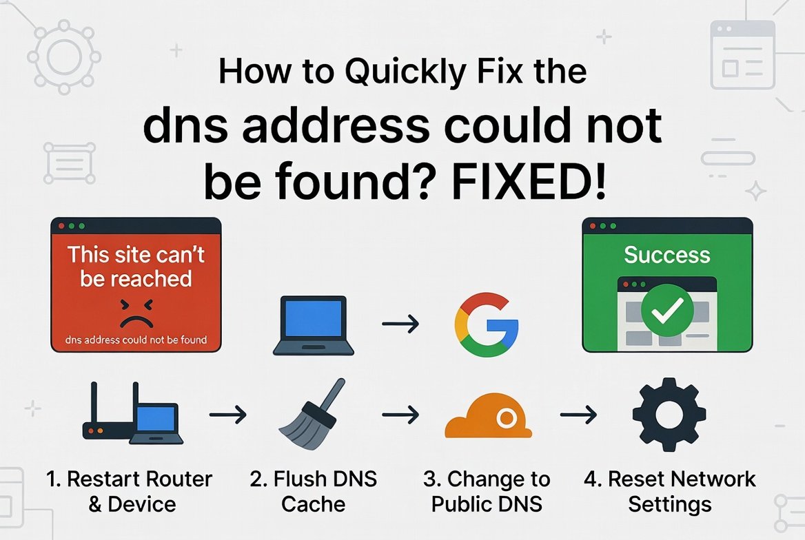 How to Quickly Fix the dns address could not be found Error on Any Device