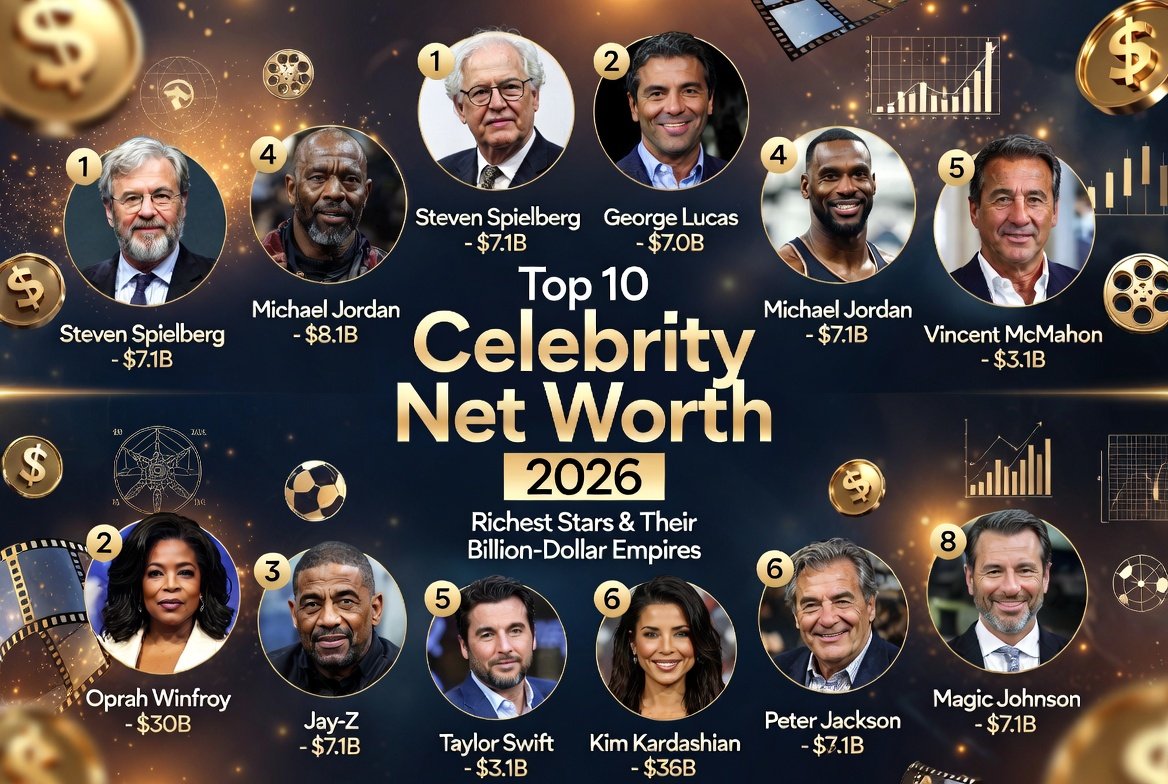 Top 10 Celebrity Net Worth in 2026: Richest Stars Business Empires and Fortune Building Stories