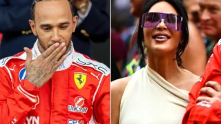 Lewis Hamilton Blows Kiss to Girlfriend Kim Kardashian from the Podium at F1 Monaco Grand Prix