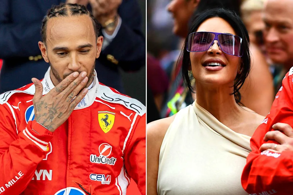 Lewis Hamilton Blows Kiss to Girlfriend Kim Kardashian from the Podium at F1 Monaco Grand Prix
