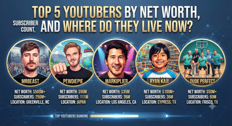 Top 5 YouTubers by Net Worth, Subscriber Count, and Where Do They Live Now?