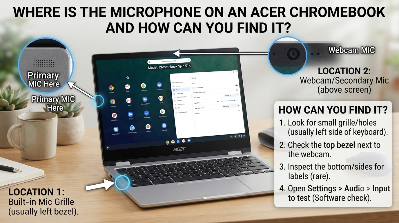 Where Is the Microphone on an Acer Chromebook and How Can You Find It? Where Is the Microphone on an Acer Chromebook and How Can You Find It?