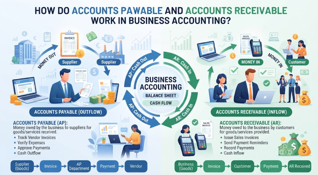 How Do Accounts Payable and Accounts Receivable Work in Business Accounting?