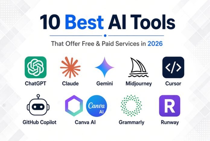 10 Best AI Tools That Offer Free & Paid Services in 2026