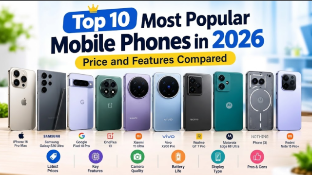 Top 10 Most Popular Mobile Phones in 2026: Price and Features Compared